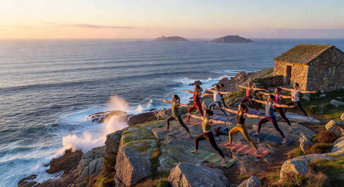 Yoga en los acantilados de Galicia